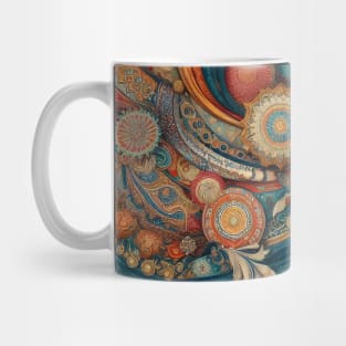 Vibrant Vistas: Celebrating Indian Elegance through Sari Textiles, Rajput Paintings, and More Mug